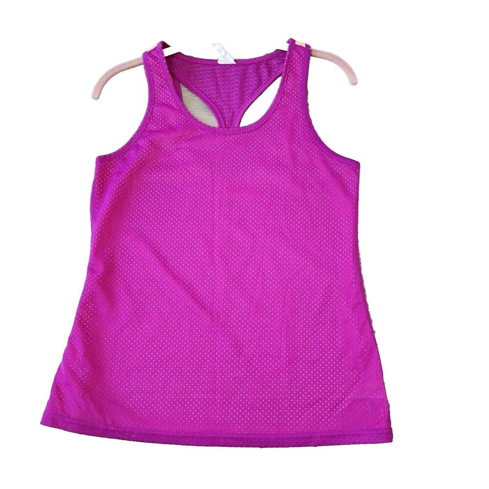 Danskin Now S/CH (4-5) Womens Racerback Reversable Tank Top Orchid Melon